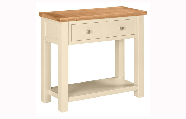 Lavenham Ivory, Moon Grey, White, Painted Furniture Collection - Lavenham Painted 2 Drawer Console Table