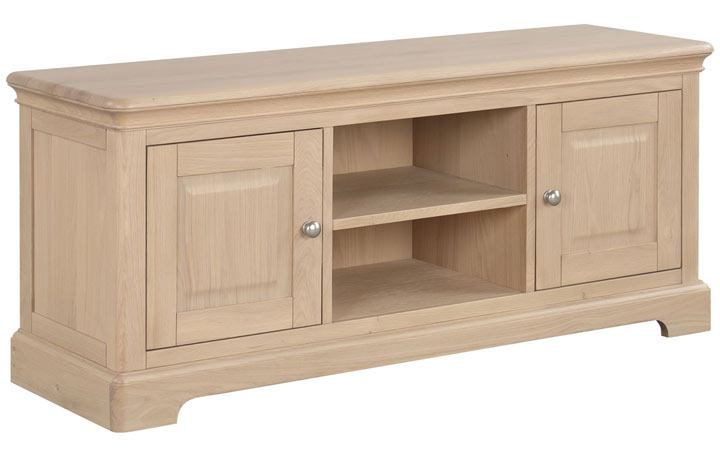 Melford Whitewash Oak Collection - Melford Oak Large Tv Unit