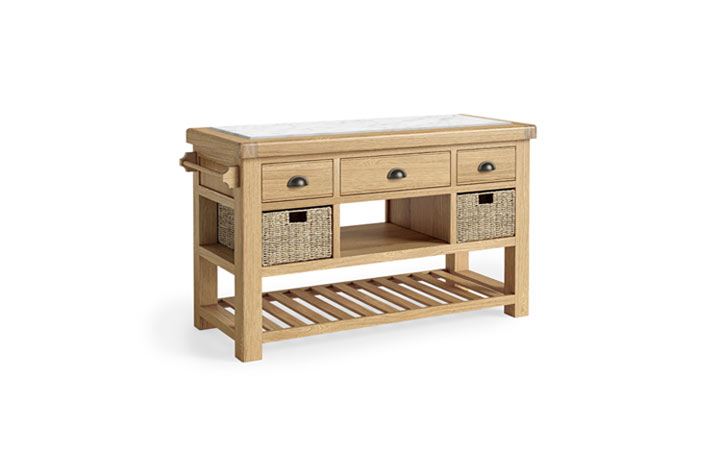 Dresser Tops & Larder Units - Kensington Oak Large Kitchen Island