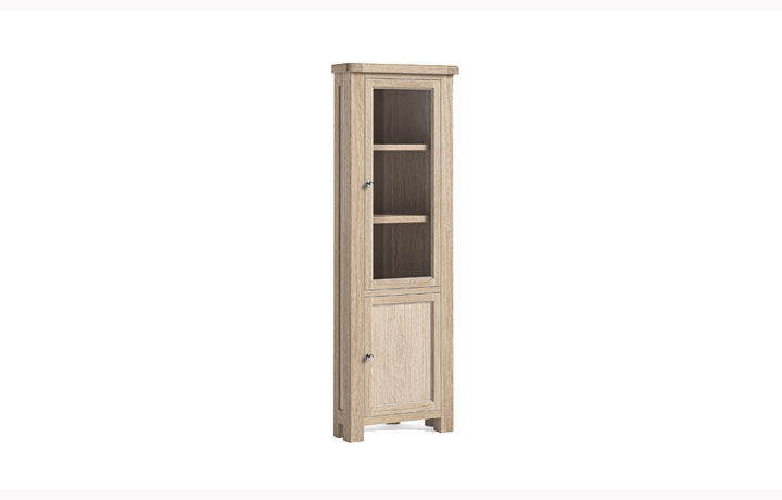 Kensington Whitewash Oak Collection - Kensington Whitewash Oak Corner Display Cabinet
