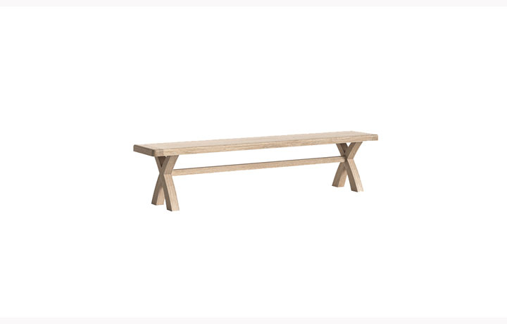 Kensington Whitewash Oak Collection - Kensington Whitewash Oak Cross Bench