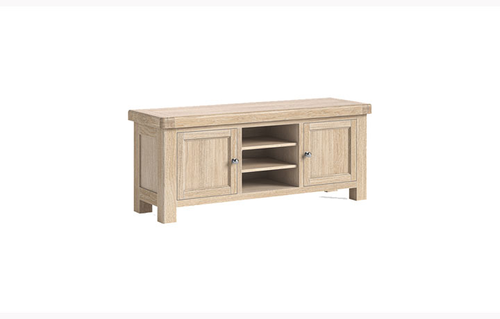 Kensington Whitewash Oak Collection - Kensington Whitewash Oak TV Unit 140cm