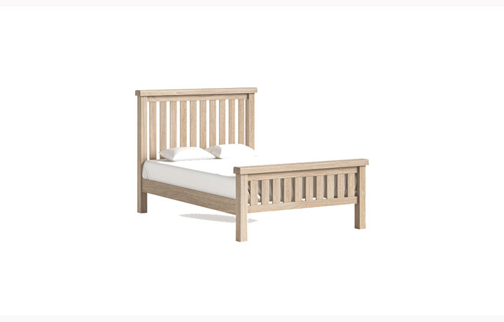 Kensington Whitewash Oak Collection - Kensington Whitewash Oak Slatted 4ft6 Double Bed
