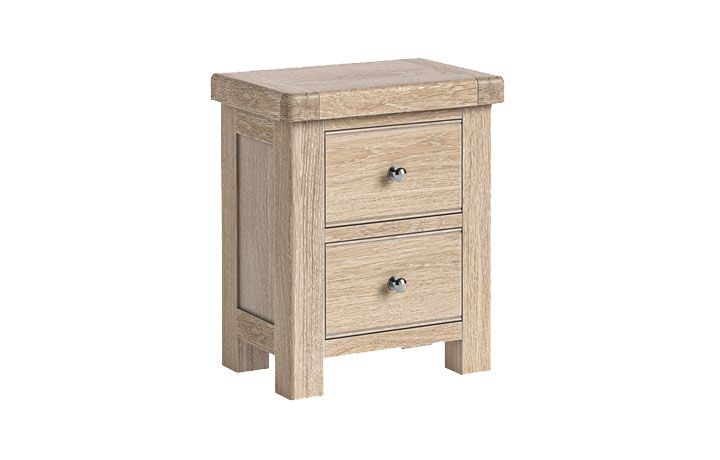 Kensington Whitewash Oak Collection - Kensington Whitewash Oak Bedside Table