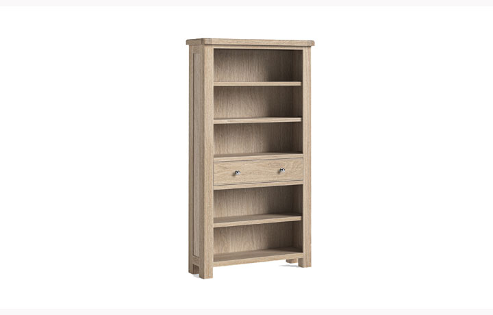 Kensington Whitewash Oak Collection - Kensington Whitewash Oak Large Bookcase