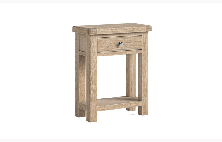Kensington Whitewash Oak Collection - Kensington Whitewash Oak Telephone Table