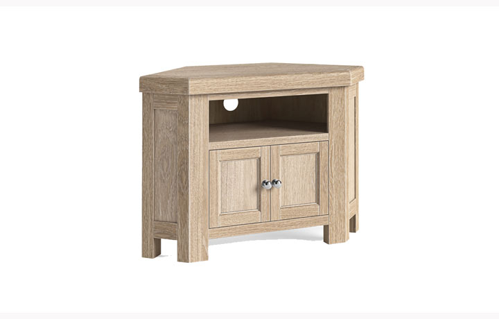 Kensington Whitewash Oak Collection - Kensington Whitewash Oak Corner TV Unit 2 Doors