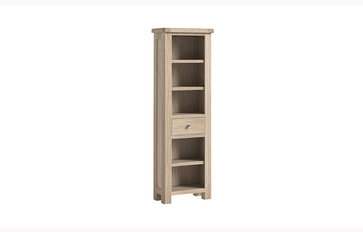Kensington Whitewash Oak Collection - Kensington Whitewash Oak Slim Bookcase