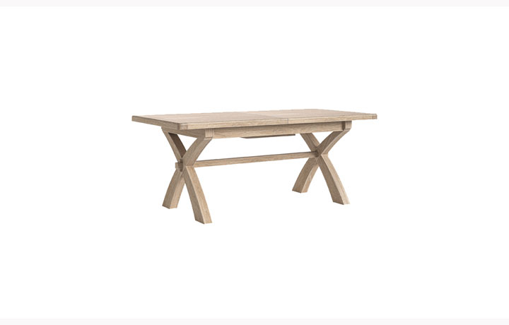 Kensington Whitewash Oak Collection - Kensington Whitewash Oak Cross Leg Extending 200-245cm Dining Table
