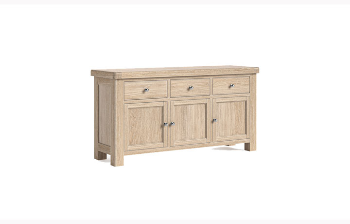 Kensington Whitewash Oak Collection - Kensington Whitewash Oak Large Sideboard