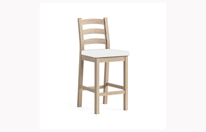 Kensington Whitewash Oak Collection - Kensington Whitewash Oak Bar Stool