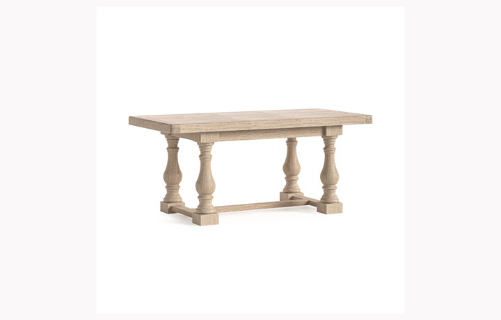 Kensington Whitewash Oak Collection - Kensington Whitewash Oak 140-185cm Trestle Dining Table