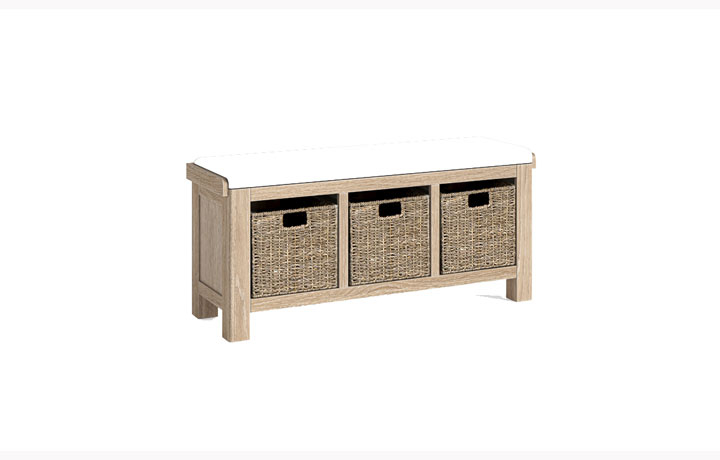 Kensington Whitewash Oak Collection - Kensington Whitewash Oak Storage Bench