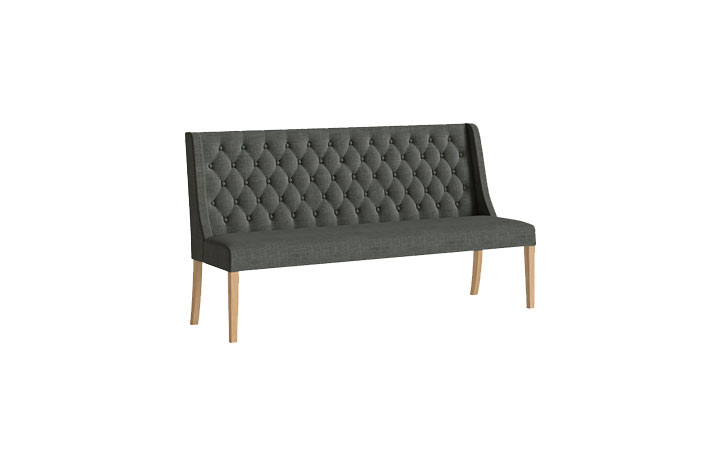 Kensington Whitewash Oak Collection - Kensington Whitewash Oak Button back Upholstered Dining Sofa