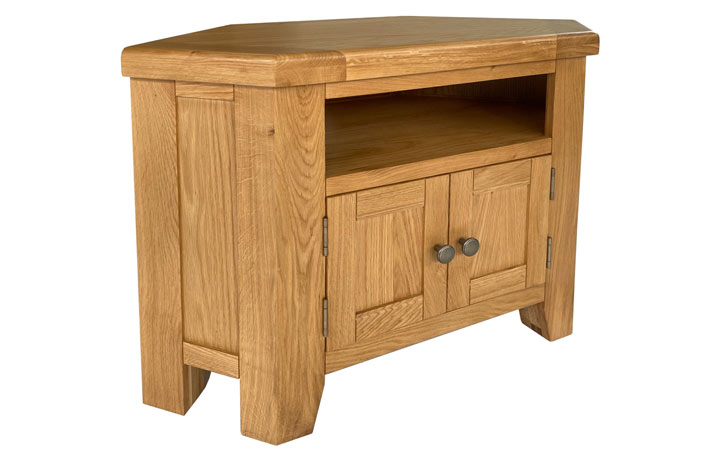 Oak Corner TV Units - Rendelsham Corner TV Cabinet