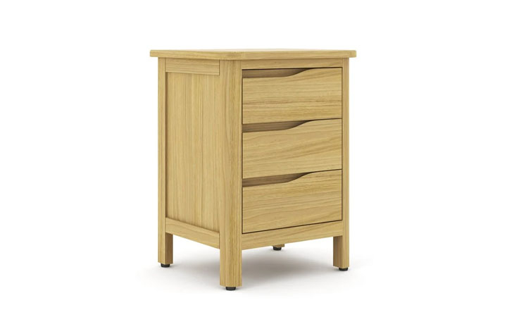 Healey Oak Collection - Healey Oak 3 Drawer Bedside