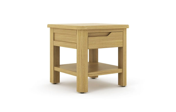 Healey Oak Collection -  Healey Oak Lamp Table with Drawer