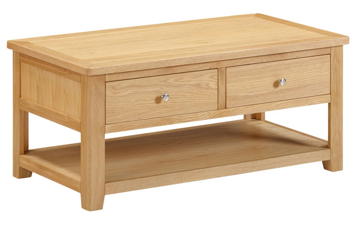Bergen Oak Collection - Bergen Coffee Table With Drawers