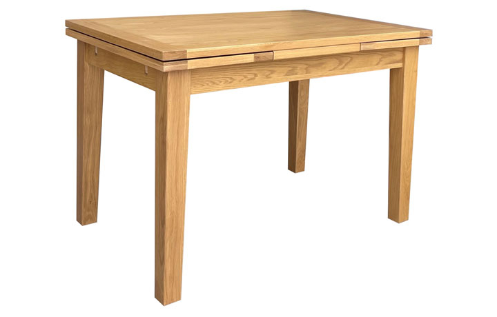 Bergen Oak Collection - Bergen Drawer Leaf Extending Dining Table 120-200cm