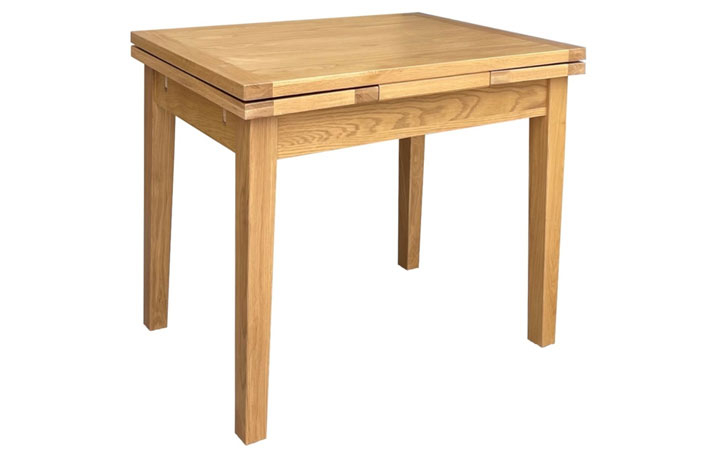 Bergen Oak Collection - Bergen Drawer Leaf Extending Dining Table 90-150cm