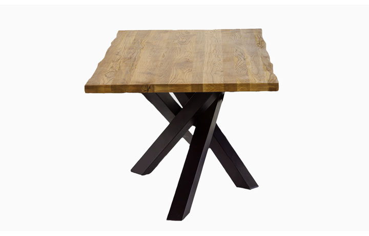 Matrix Solid Oak Tables & Chairs - Noble 200cm Dining Table With Metal Legs