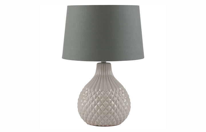 Lighting Range (PLL) - PLL-012 Grey Geo Ceramic Table Lamp