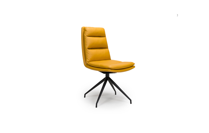 Leather or PU Dining Chairs - Nobo Ochre Swivel Chair With Black Powder Coated Legs