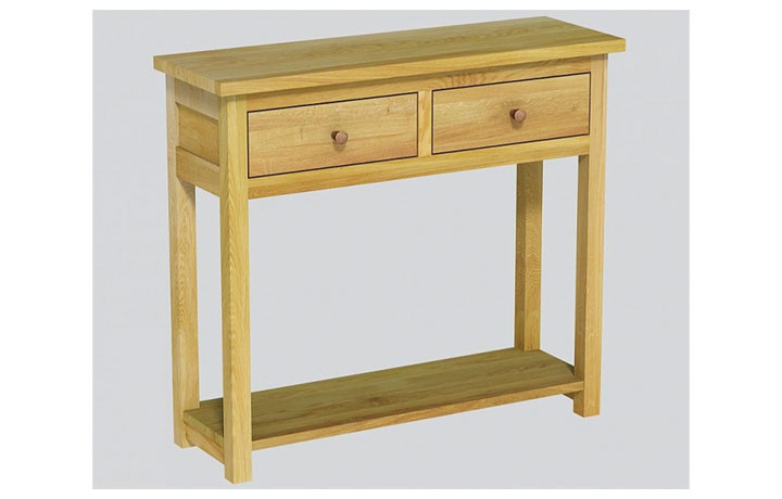 Clearance Furniture - Classic Oak 2 Drawer Hall Table  (40mm)