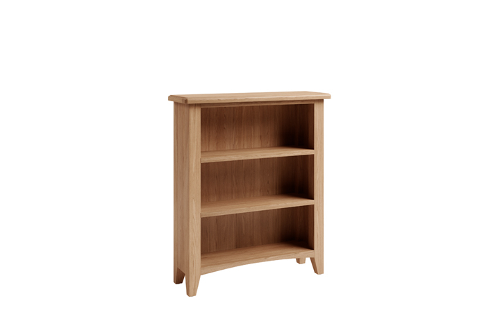 Bookcases - Columbus Oak Small Wide Bookcase 