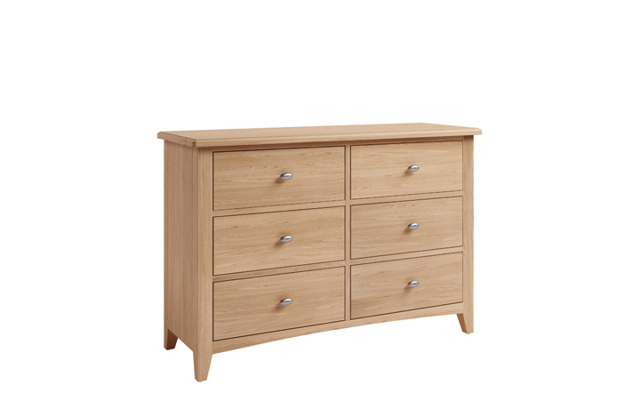 Chest Of Drawers - Columbus Oak 6 Drawer Chest 