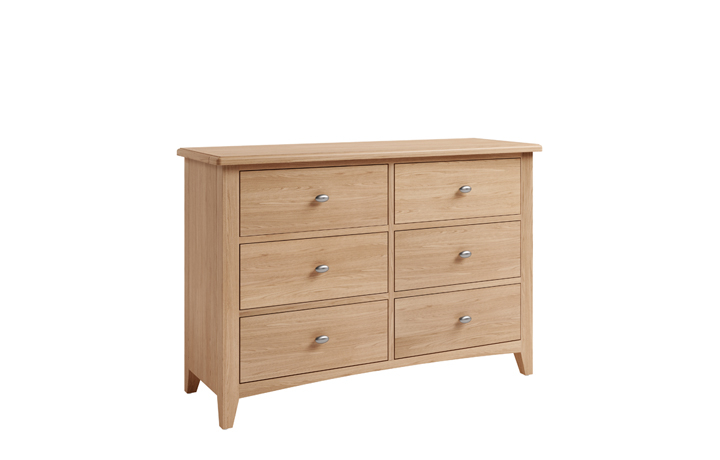 Oak Chest Of Drawers - Columbus Oak 6 Drawer Chest 