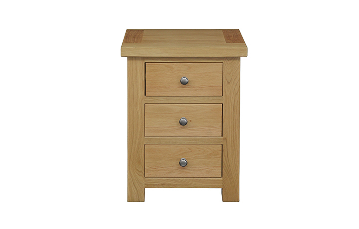 Suffolk Solid Oak Furniture Range - Suffolk Solid Oak 3 Drawer Large Bedside