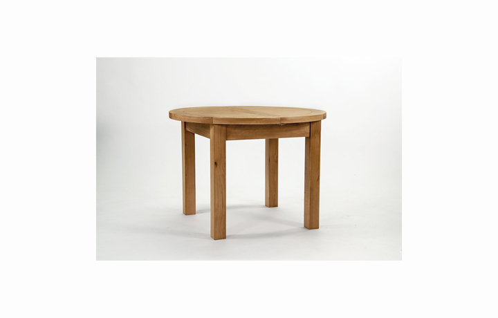 Dining Tables - Toulouse Oak Round 107-145cm Extending Dining Table