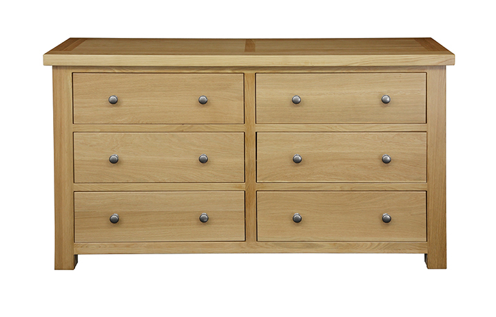 Chest Of Drawers - Suffolk Solid Oak Large 6 Drawer Chest