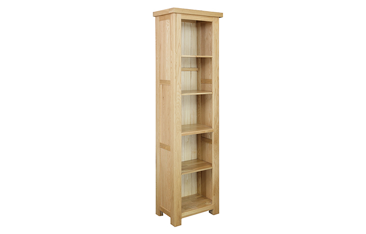 Suffolk Solid Oak Furniture Range - Suffolk Solid Oak Tall Slim Bookcase