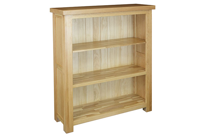 Suffolk Solid Oak Furniture Range - Suffolk Solid Oak Wide Bookcase Shelf Unit