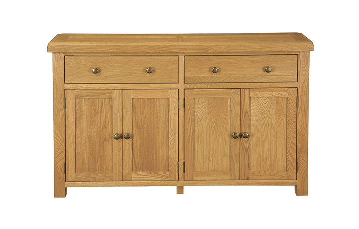 Sideboards & Cabinets - Norfolk Rustic Solid Oak Sideboard 4 Door 2 Drawer Dresser Base