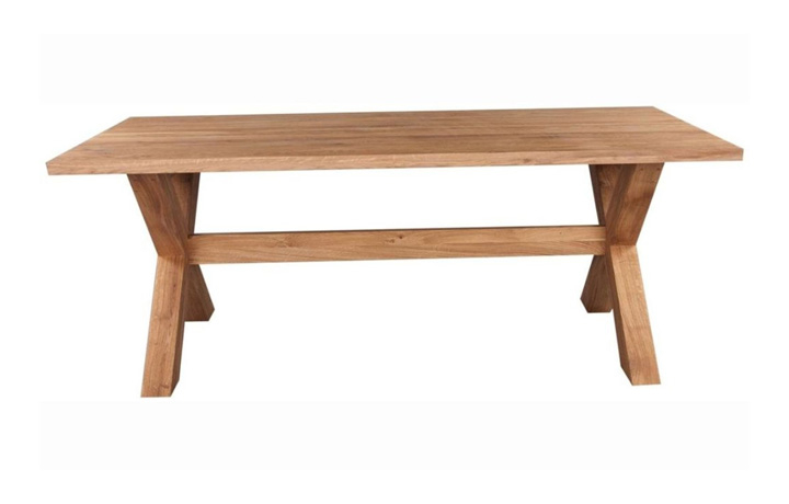 Oak Dining Tables - Majestic Solid Oak 200cm Cross Leg Dining Table