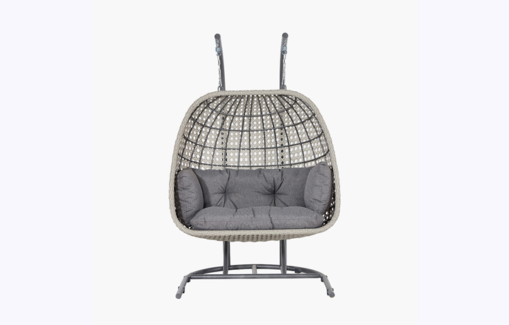 Hanging Chairs & Day Beds (ONLINE ONLY) - Stone Grey St Kitts Double Hanging Chair