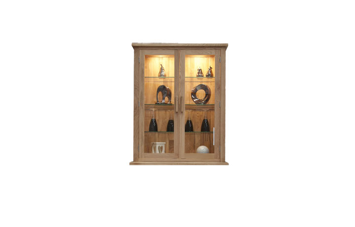 Display Cabinets - Toulouse Solid Oak Small Display Cabinet Top