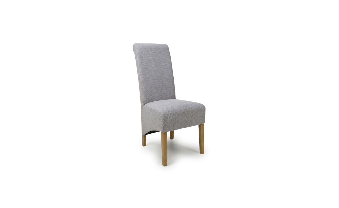 Krista Upholstered Chairs - Krista Weave Light Grey Dining Chair
