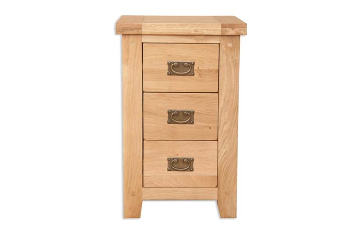 Oak 3 Drawer Bedside Cabinets - Windsor Natural Oak 3 Drawer Bedside