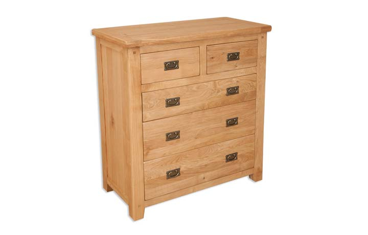 Chest Of Drawers - Windsor Natural Oak 2 Over 3 Chest Of Drawers