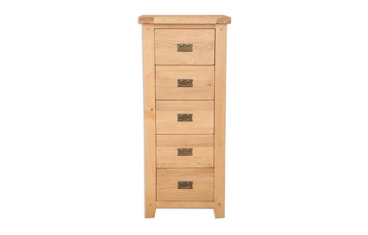 Oak Chest Of Drawers - Windsor Natural Oak 5 Drawer Wellington Chest