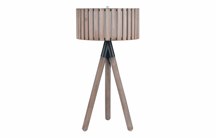 Lighting Range (PLL) - PLL185 Antique Wood Slat Tripod Table Lamp 