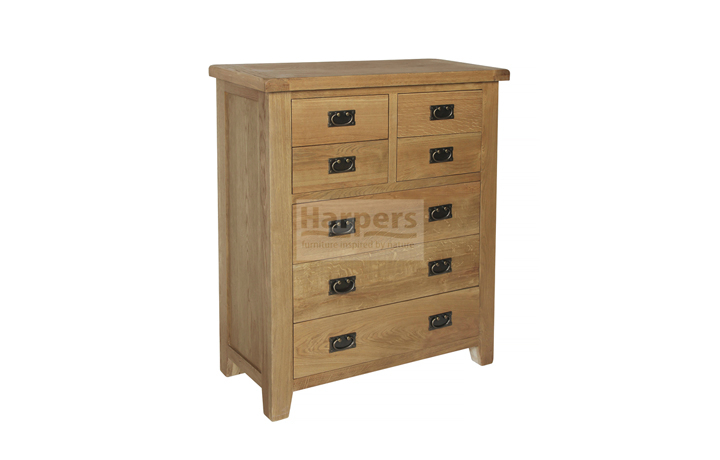 Essex Rustic Oak Furniture Range - Essex Rustic Oak 4 Over 3 Chest