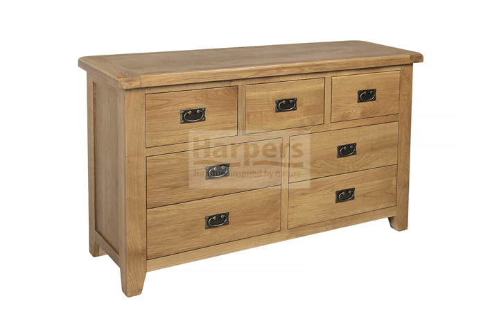 Essex Rustic Oak Furniture Range - Essex Rustic Oak 3 Over 4 Chest