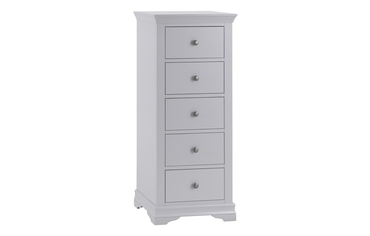 Chest Of Drawers - Salthouse Grey Painted 5 Drawer Wellington Chest