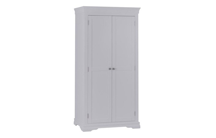 Wardrobes - Salthouse Grey Painted 2 Door Full Hanging Wardrobe
