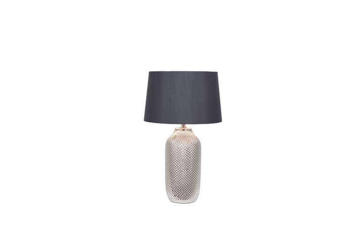 Lighting Range (PLL) - Nova Silver Textured Ceramic Bottle Table Lamp